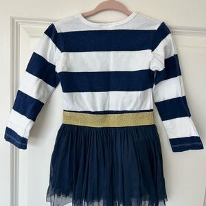 Toobydoo Dress l 2T Navy Tulle Striped Tutu Dress.